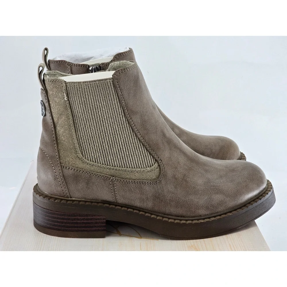 Blowfish Malibu Vera Ankle Boots Womens 6 Mushroom Canvas Zip Up - New